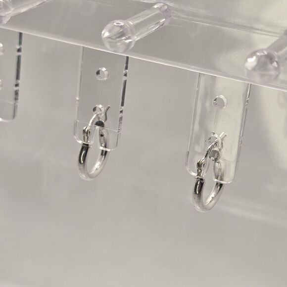 Dainty Silver Hoop Earrings 925 Sterling Fine Jewelry Elegant Minimalist Classic - Picture 1 of 6